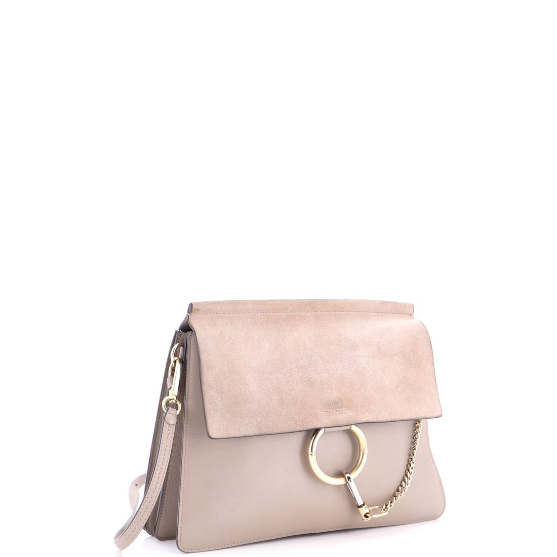 Chloe Faye Shoulder Bag Leather Medium: Some things whisper. This one has a megaphone. The Chloe Faye Shoulder Bag is a declaration of intent wrapped in Leather. Presented in the Medium size, leather construction, a neutral colorway. Measur