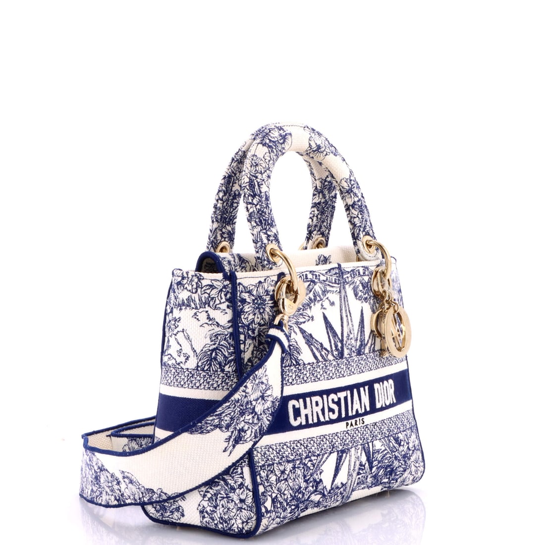 Christian Dior Lady D-Lite Bag Embroidered Canvas Medium: Not for the wallflowers, and absolutely not for the indecisive. Few pieces carry the sheer magnetism of a Christian Dior Lady D-Lite Bag Embroidered at full tilt. Presented in the Medium size, canvas
