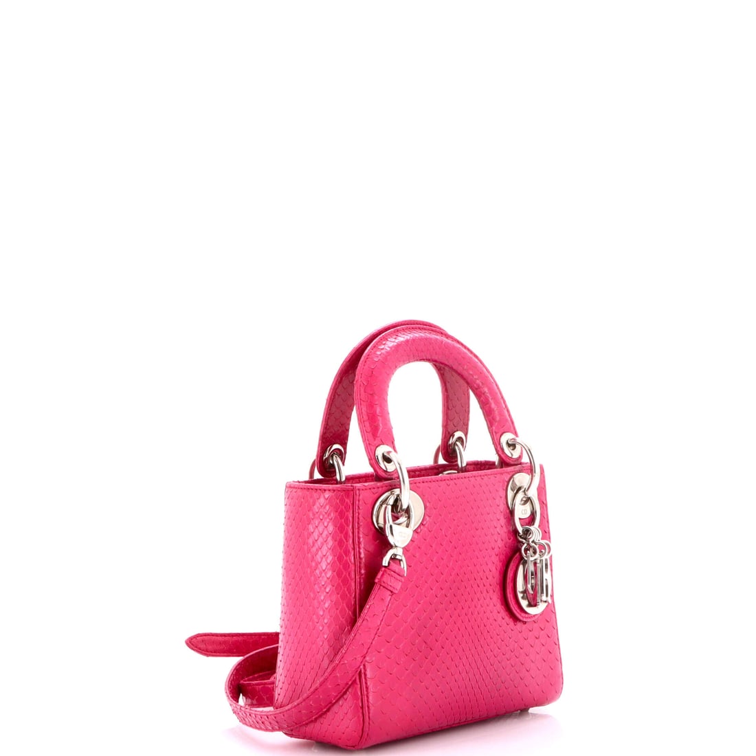 Christian Dior Lady Dior Bag Python Mini: There is poetry in the way the hardware catches the sun. In Purple, the Christian Dior Lady Dior Bag becomes something almost atmospheric -- present but never insistent. Presented in the Mini size, py