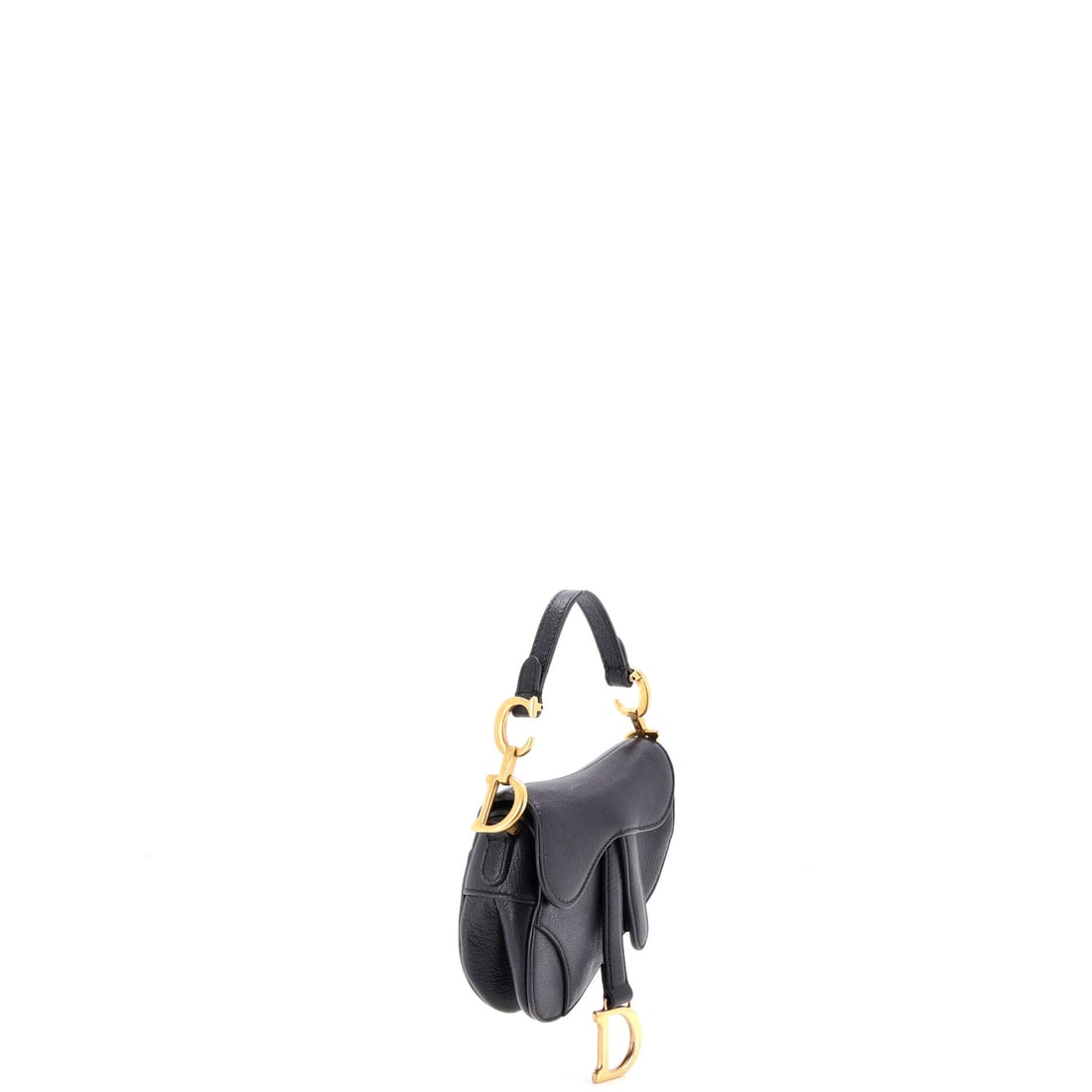 Christian Dior Saddle Handbag Leather Micro: Where silk meets intention, you will find this. This is Christian Dior at their most poetic -- restrained, resonant, and effortlessly refined. Presented in the Micro size, leather construction, a blac