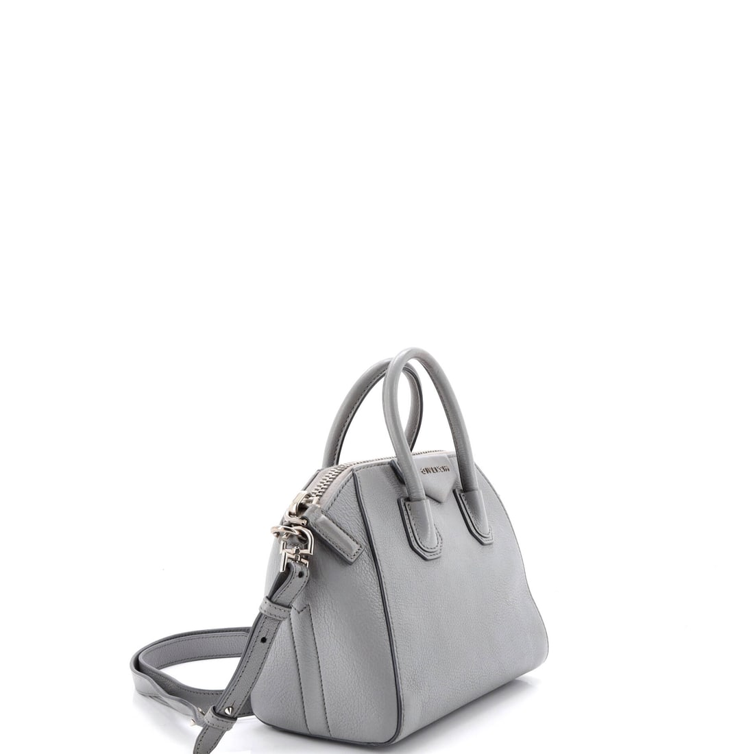 Givenchy Antigona Bag Leather Mini: Fashion math: one piece, infinite possibilities. The Givenchy Antigona Bag is that rare piece: genuinely versatile and unmistakably luxurious. Presented in the Mini size, leather construction, a gray
