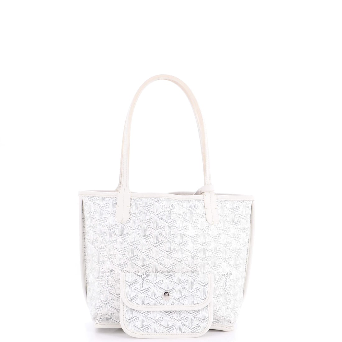 Goyard Anjou Reversible Tote Coated Canvas Mini: A standing ovation in accessory form. Few pieces carry the sheer magnetism of a Goyard Anjou Reversible Tote at full tilt. Presented in the Mini size, coated canvas construction, a white colorway.