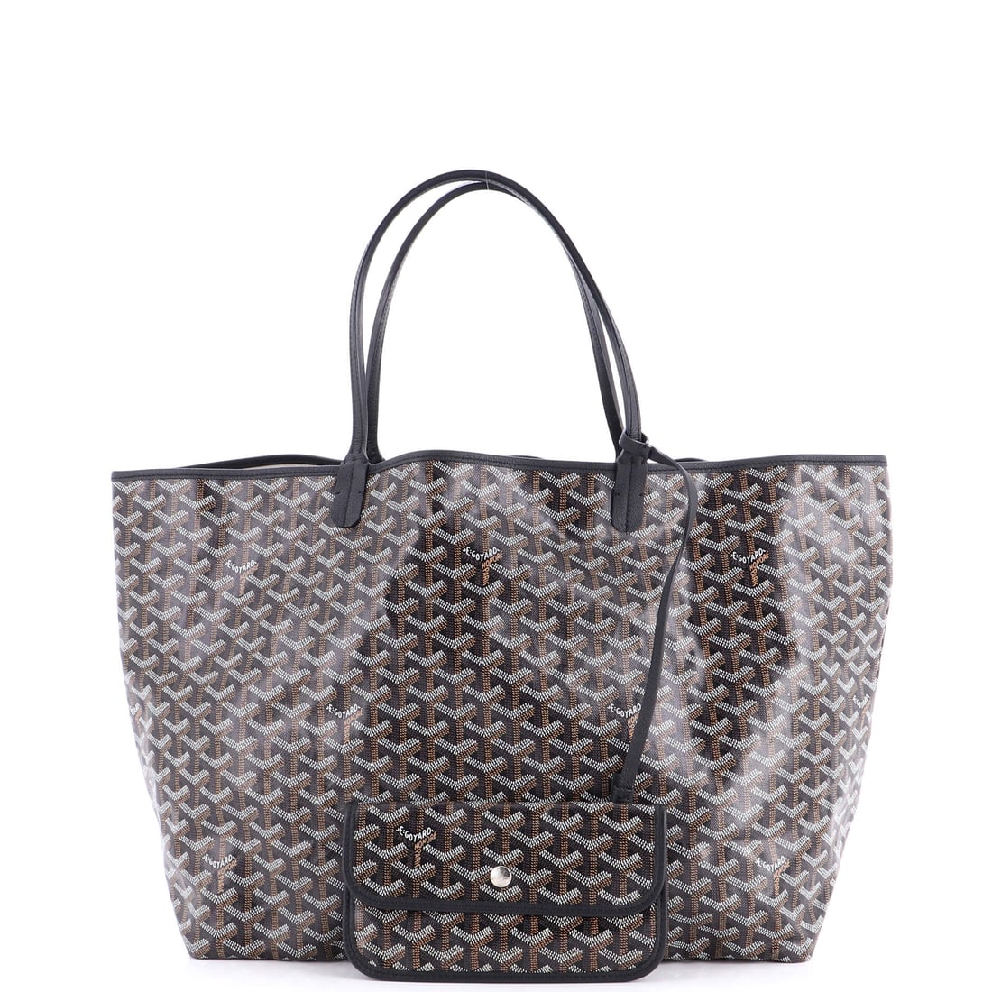 Goyard Saint Louis Tote Coated Canvas GM: A gentle authority, expressed through line and color. In Black, the Goyard Saint Louis Tote becomes something almost atmospheric -- present but never insistent. Presented in the GM size, coated canvas