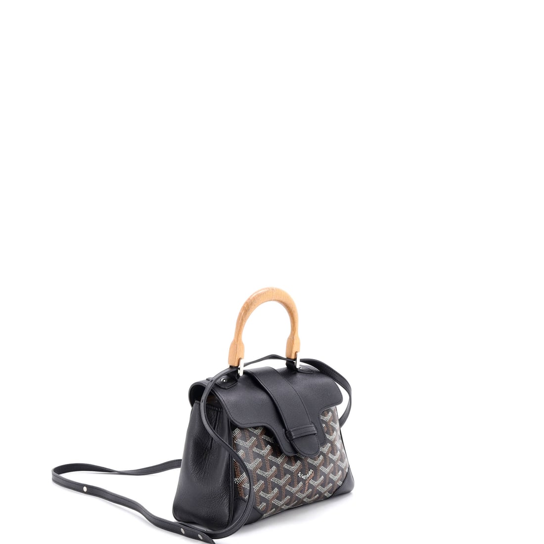 Goyard Saigon Top Handle Bag Coated Canvas with Leather Mini: This is the one you grab without thinking -- and it always works. Goyard designed the Saigon Top Handle Bag with Leather for people who demand beauty and practicality in equal measure. Presented in th