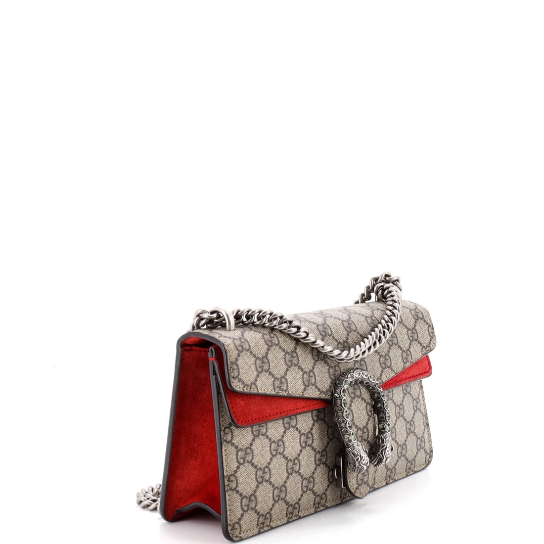 Gucci Dionysus Bag GG Coated Canvas with Crystal Embellished Metal Small: Proof that the hardest-working piece can also be the most beautiful. Here is the thing about this Dionysus Bag with Crystal Embellished Metal -- it works with everything and apologizes for nothing. Pr