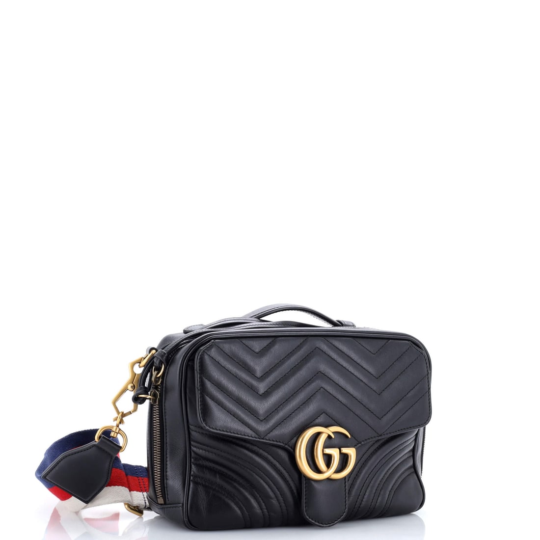 Gucci GG Marmont Zip Around Camera Bag Matelasse Leather Small: Like a love letter folded into leather and light. This is Gucci at their most poetic -- restrained, resonant, and effortlessly refined. Presented in the Small size, leather construction, a black color