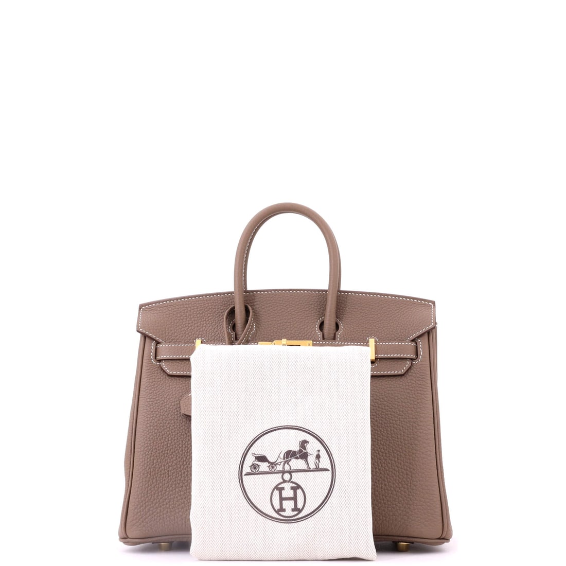 Hermes Birkin Handbag Grey Togo with Gold Hardware 25: Delicate does not mean fragile -- it means deliberate. There is a quietude to this Birkin Handbag Grey Togo with Gold Hardware 25 that belies the extraordinary craft within. Presented in a gray colorw