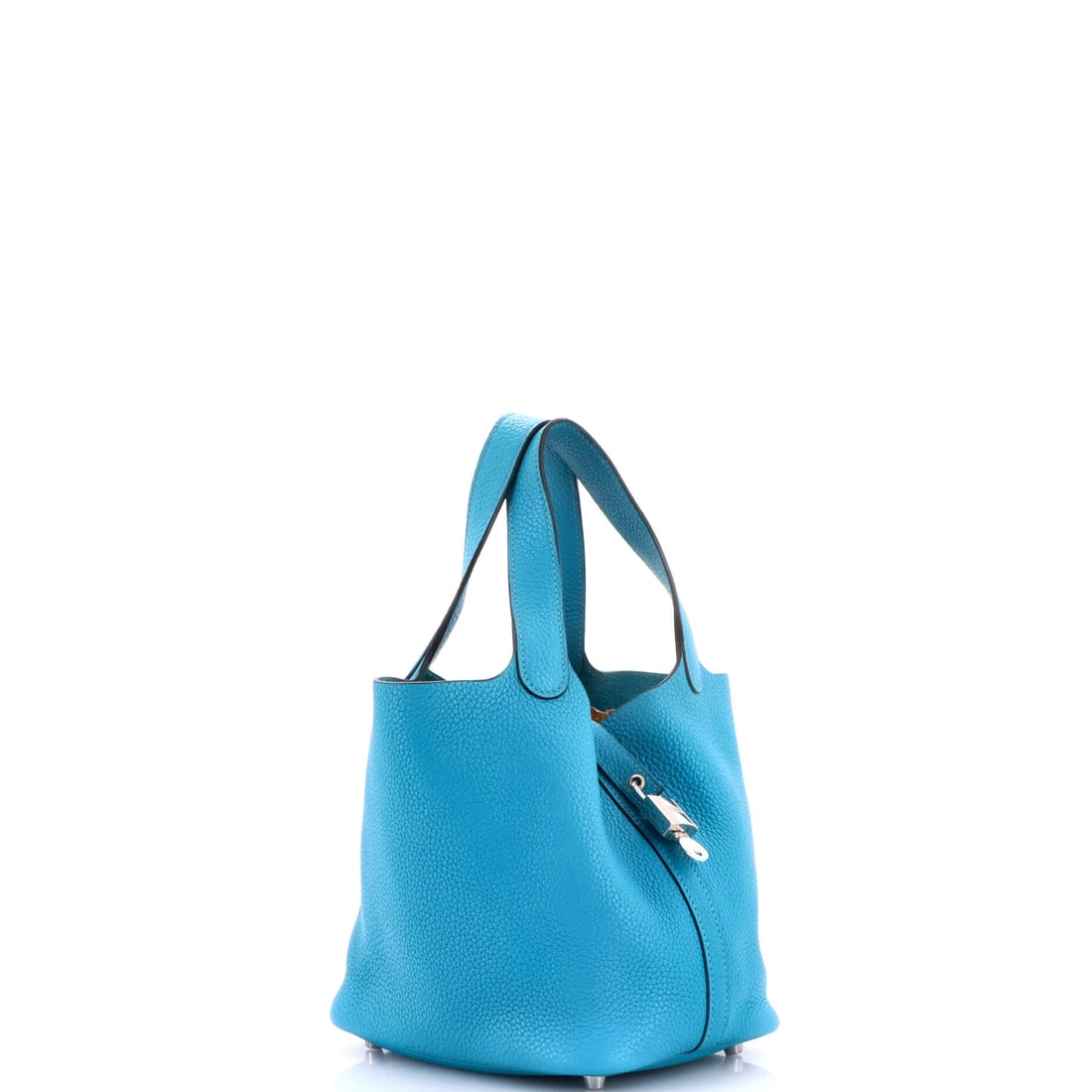 Hermes Picotin Lock Bag Clemence PM: Your wardrobe has been waiting for exactly this. In the real world, this Hermes Picotin Lock Bag Clemence in Blue is the piece that never lets you down. Presented in the PM size, a blue colorway. Dime