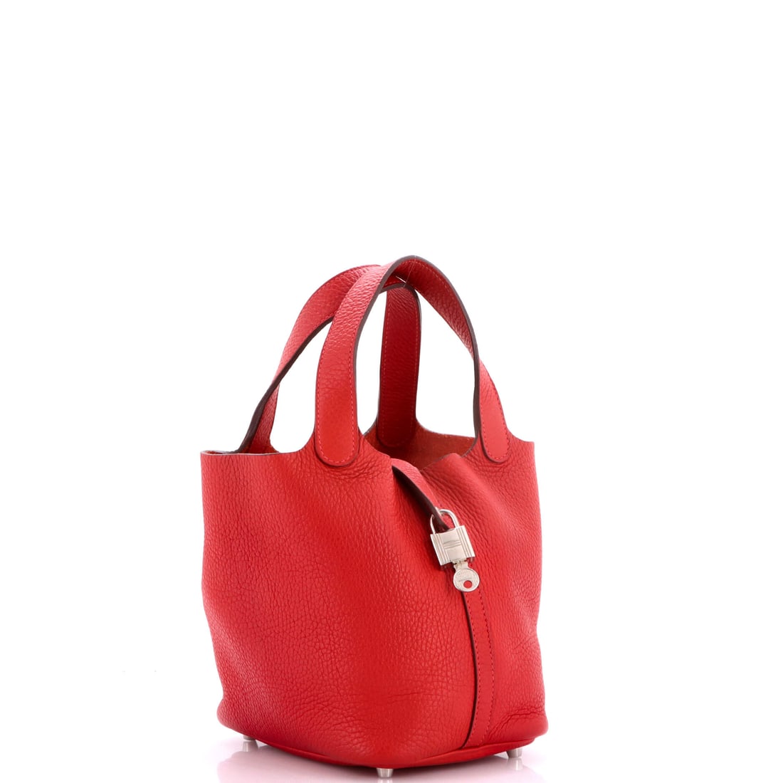 Hermes Picotin Lock Bag Clemence PM: From desk to dinner and every rideshare in between. The Hermes Picotin Lock Bag Clemence in Red premium materials checks every box without trying too hard. Presented in the PM size, a red colorway. Di