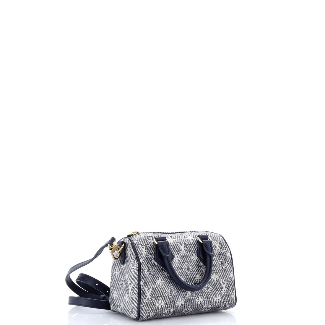Louis Vuitton Speedy Bandouliere Bag Monoglam Jacquard Canvas 20: Go ahead -- try to ignore it. We will wait. This Speedy Bandouliere Bag Monoglam Canvas 20 practically vibrates with Louis Vuitton's signature bravado and impeccable construction. Presented in jacquar