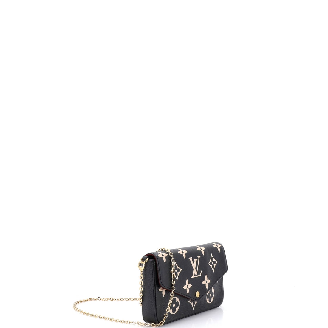 Louis Vuitton Felicie Pochette Bicolor Monogram Empreinte Giant: This is what happens when good taste meets great design. In the real world, this Louis Vuitton Felicie Pochette Bicolor Monogram Empreinte Giant in Black is the piece that never lets you down. Present