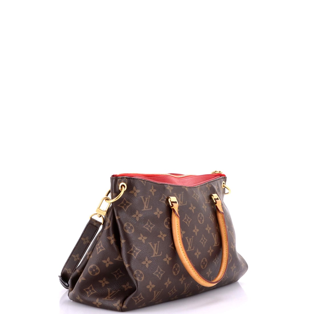 Louis Vuitton Pallas Tote Monogram Canvas with Leather: This piece did not come to participate. It came to dominate. The Pallas Tote with Leather is the kind of Louis Vuitton piece that starts conversations and finishes arguments. Presented in monogram can
