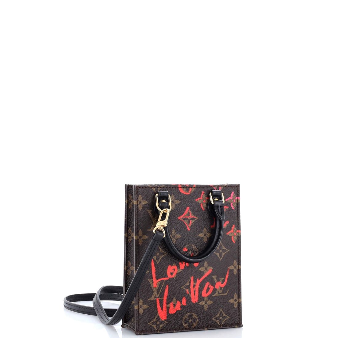 Louis Vuitton Petit Sac Plat Bag Limited Edition Fall in Love Monogram Canvas: This is the one you grab without thinking -- and it always works. The Louis Vuitton Petit Sac Plat Bag Limited Edition Fall in Love in Brown, Print Monogram Canvas checks every box without trying too