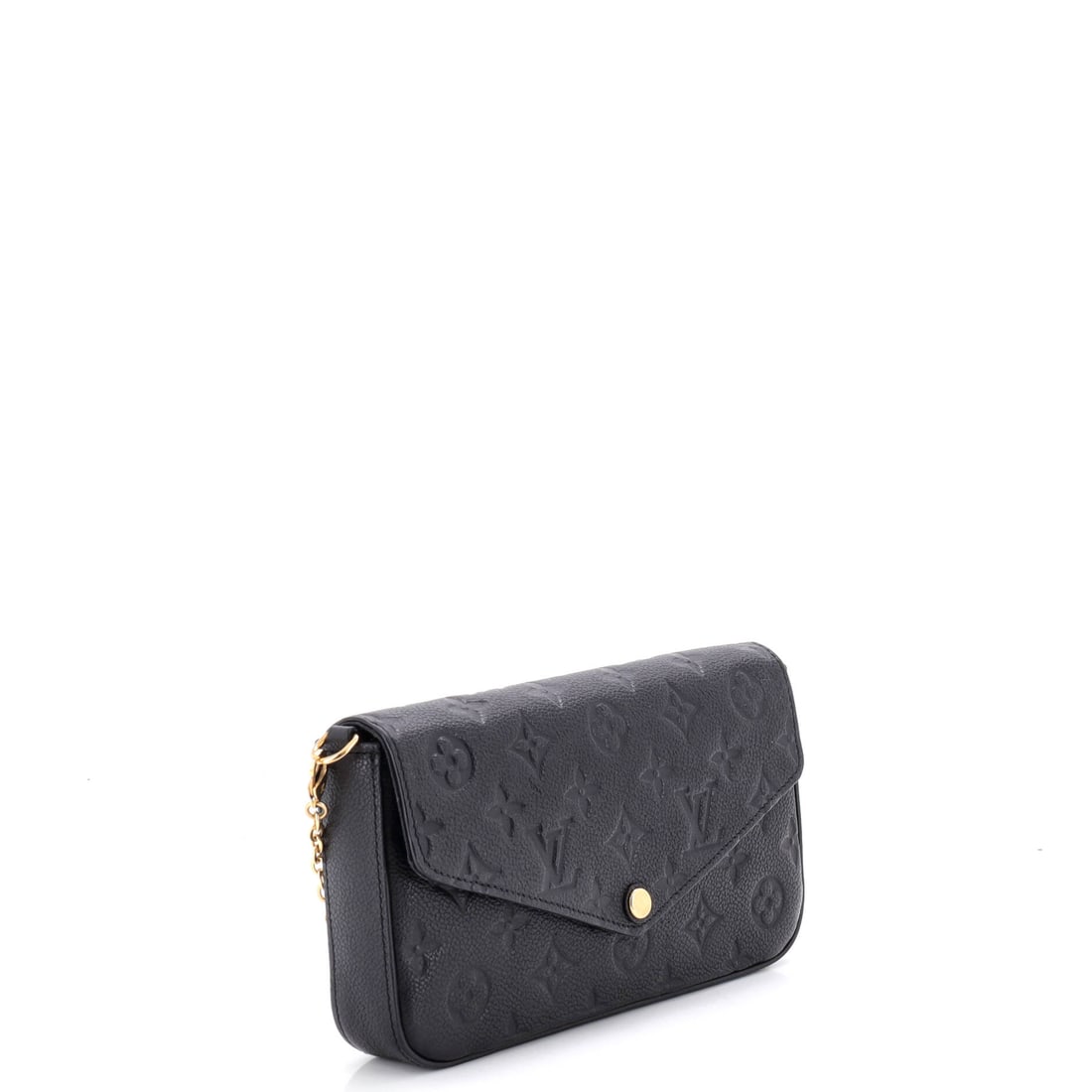 Louis Vuitton Felicie Pochette Monogram Empreinte Leather: Why blend in when you were clearly built to stand out? In Black, the Felicie Pochette Monogram hits different -- bolder, sharper, more definitively Louis Vuitton. Presented in empreinte leather constr