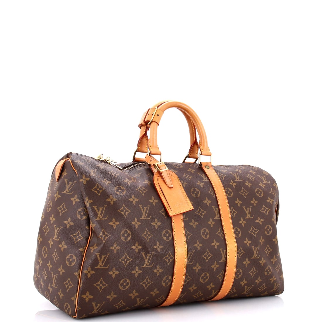 Louis Vuitton Keepall Bag Monogram Canvas 45: This is what happens when good taste meets great design. The Louis Vuitton Keepall Bag 45 in Brown Monogram Canvas checks every box without trying too hard. Presented in monogram canvas construction,