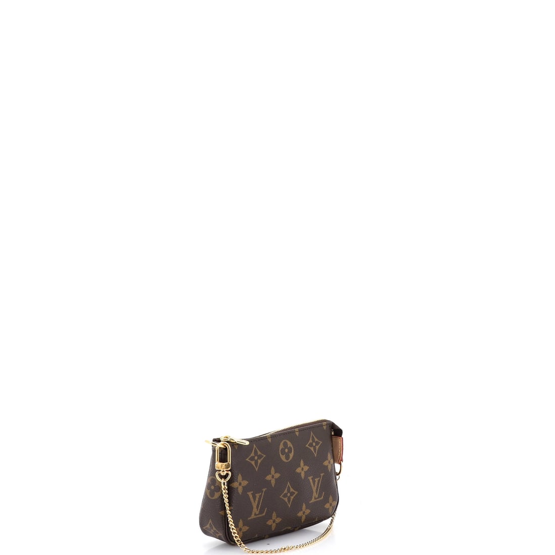 Louis Vuitton Pochette Accessoires Monogram Canvas Mini: Every detail here was placed with the precision of a verse. The interplay of Monogram Canvas and silhouette gives this Pochette Accessoires a lyrical quality unique to Louis Vuitton. Presented in the