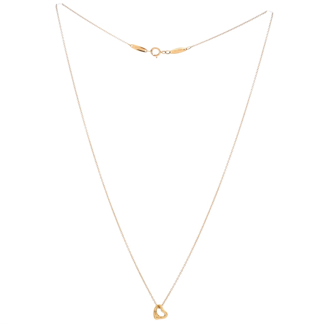 Tiffany & Co. Elsa Peretti Open Heart Pendant Necklace 18K Yellow Gold 7mm: Drama is not a flaw; it is a design philosophy. The Tiffany & Co. Elsa Peretti Open Heart Pendant Necklace 7mm is a declaration of intent wrapped in 18K Yellow Gold. Presented in 18k yellow gold const