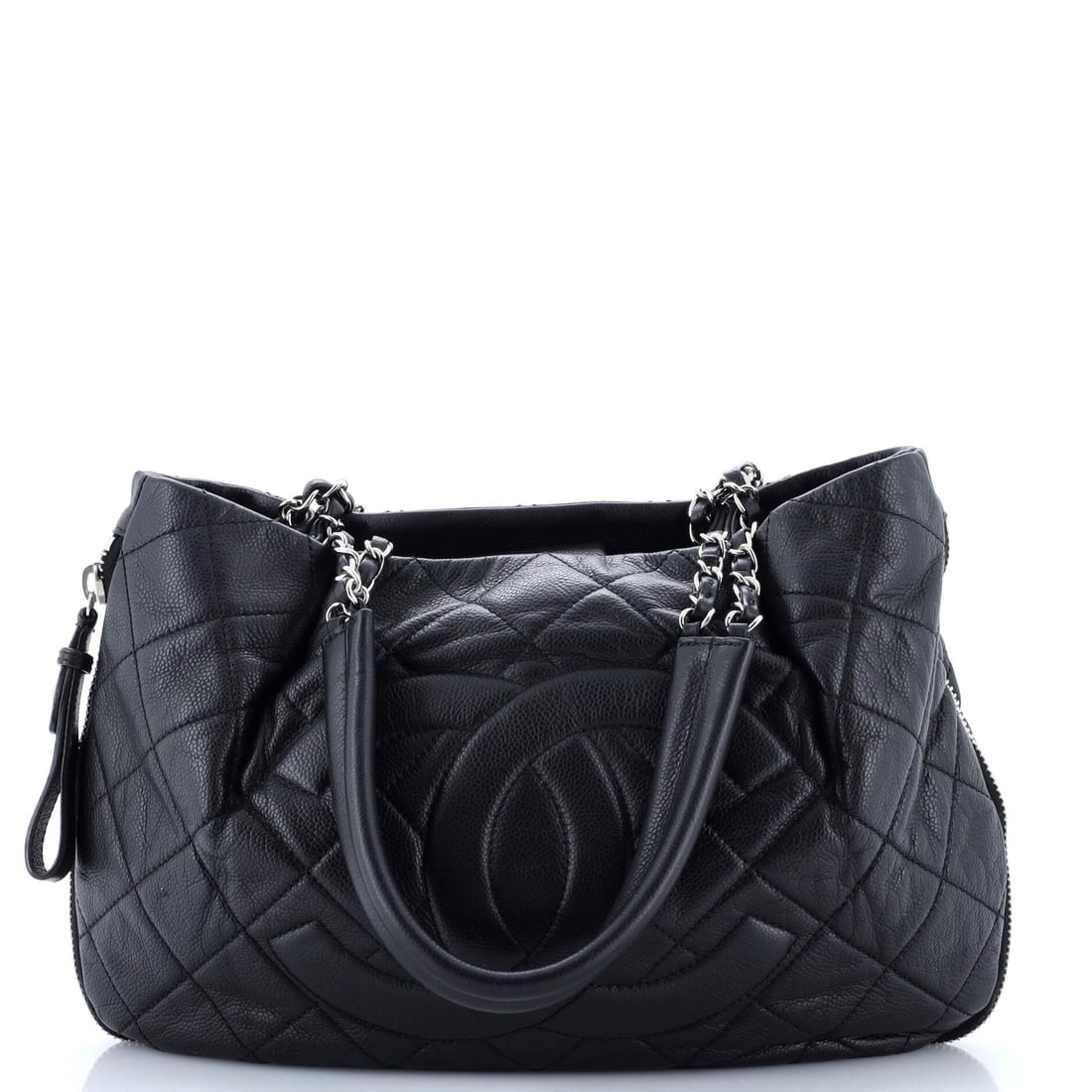 Chanel Timeless CC Expandable Tote: Sumptuous and serene, this Quilted Caviar specimen sparkles with sophistication. This signature coated canvas meditation features adjustable straps and interior organization beautifully. Beauty beyond