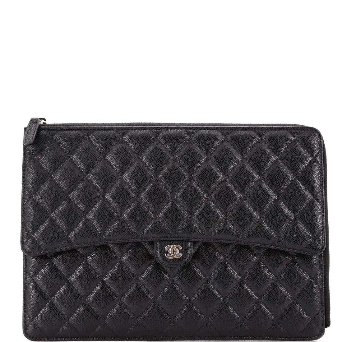 Chanel Flap Zip Clutch: This handbag reflects Chanel's unwavering commitment to heritage excellence. Crafted in refined leather with meticulous attention, featuring expertly placed pockets and secure fastenings. Destined to