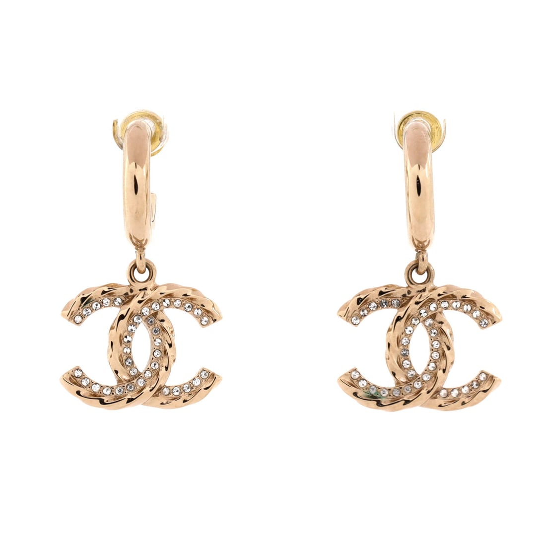 Chanel CC Drop Hoop Earrings (1 of 3)