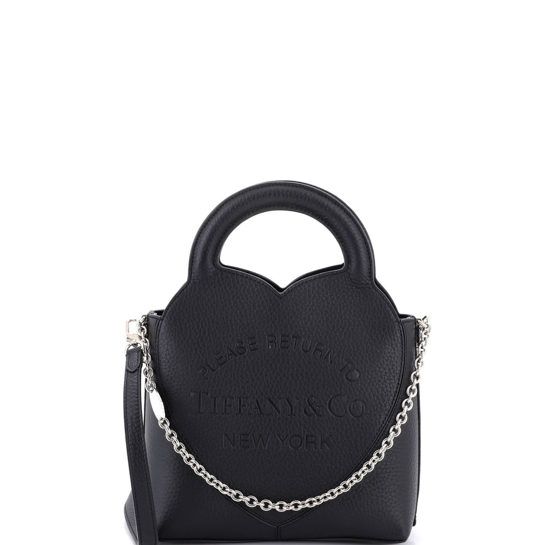 Tiffany & Co. Return to Tiffany Heart Tote: An evolution of Tiffany & Co.'s pioneering heritage, this handbag speaks to generations of expertise. Presented in signature coated canvas, this Leather incorporates sculpted handles and secure fasten