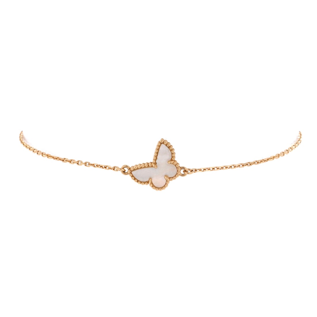 Van Cleef & Arpels Sweet Alhambra Butterfly Bracelet: Impossibly elegant, undeniably striking. Showcasing architectural balance in pristine yellow gold. The only question: who deserves this treasure?