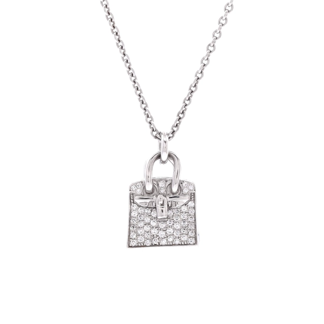White Hermes Birkin Amulette Pendant Necklace (1 of 4)