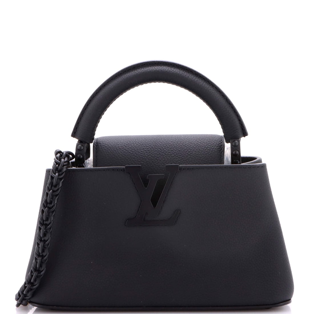Louis Vuitton Capucines East West Bag Leather Mini: Some designs are not invented but revealed, refined over decades; this Leather Louis Vuitton Capucines East West Bag belongs to that rare tradition. Presented in size Mini, rendered in Leather. A piec