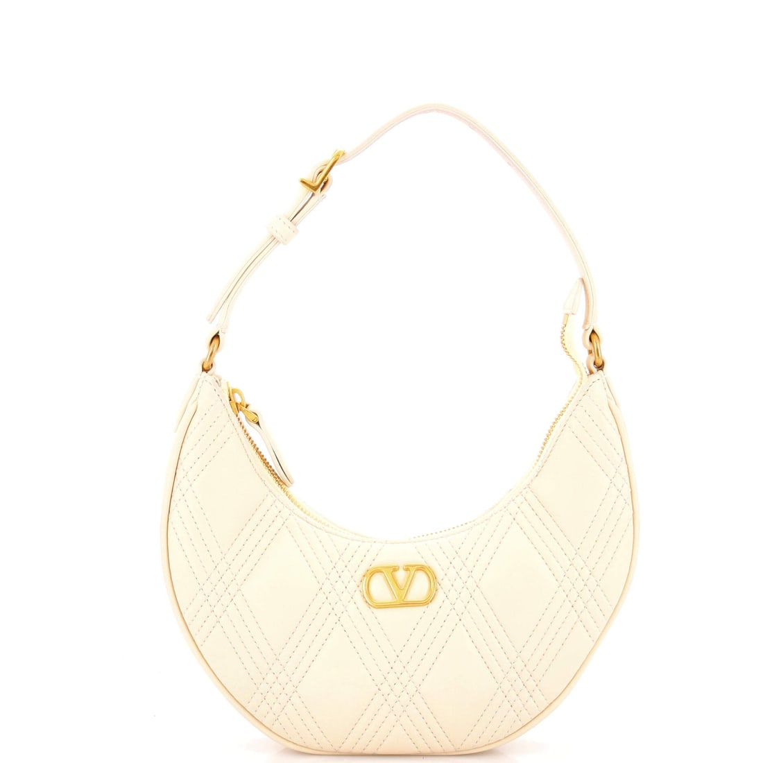 Valentino Garavani Quiltie 67 Hobo Quilted Leather Mini: The Quilted Leather Valentino Garavani Quiltie 67 Hobo is for the person who dresses well without thinking about it. Presented in size Mini, rendered in Quilted Leather. For the woman who curates her 