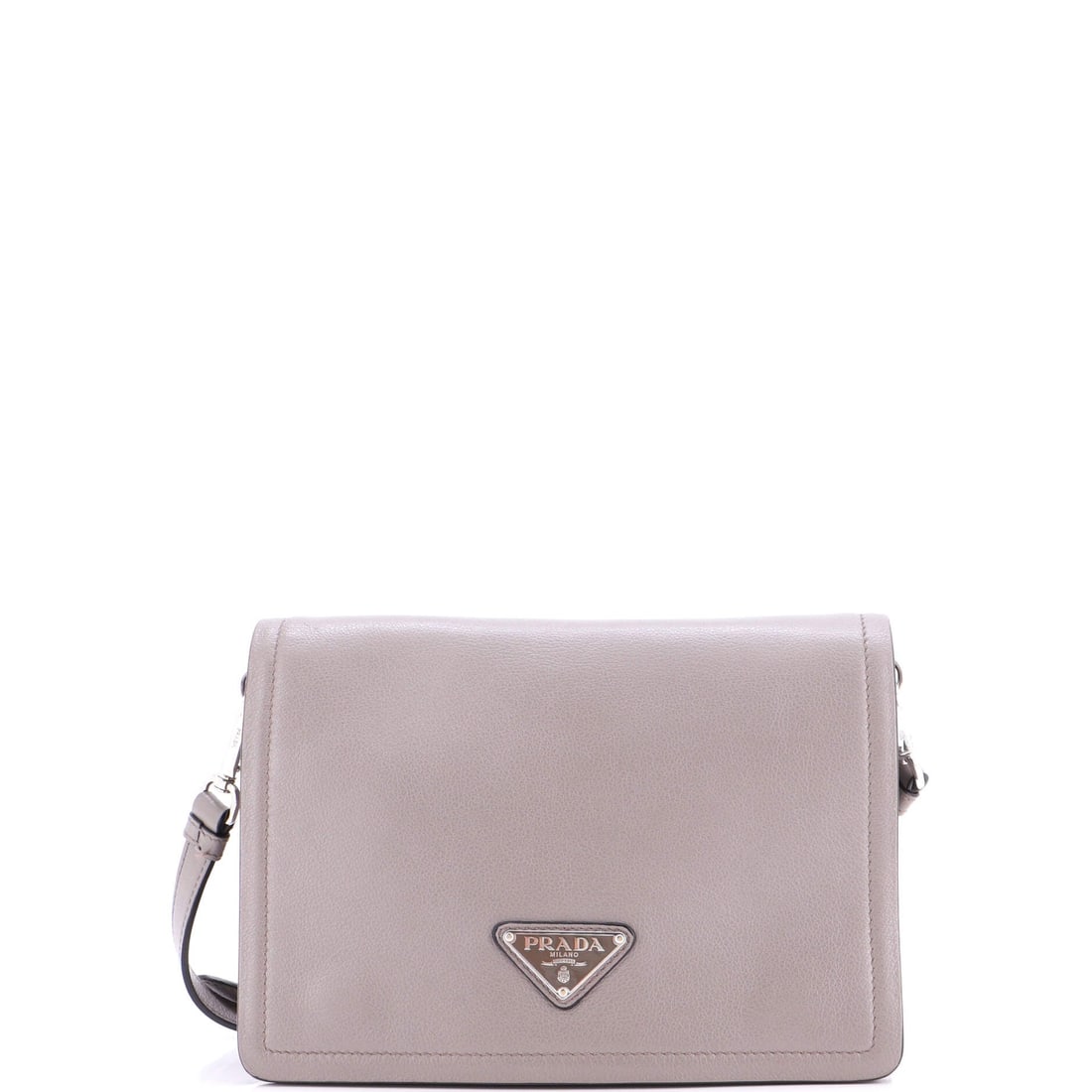 Prada Flap Messenger Glace Calf Small: The Glace Calf Prada Flap Messenger dresses a day the way a well-edited playlist sets a mood. Presented in size Small, rendered in Glace Calf. A versatile anchor for any look -- structured enough for 