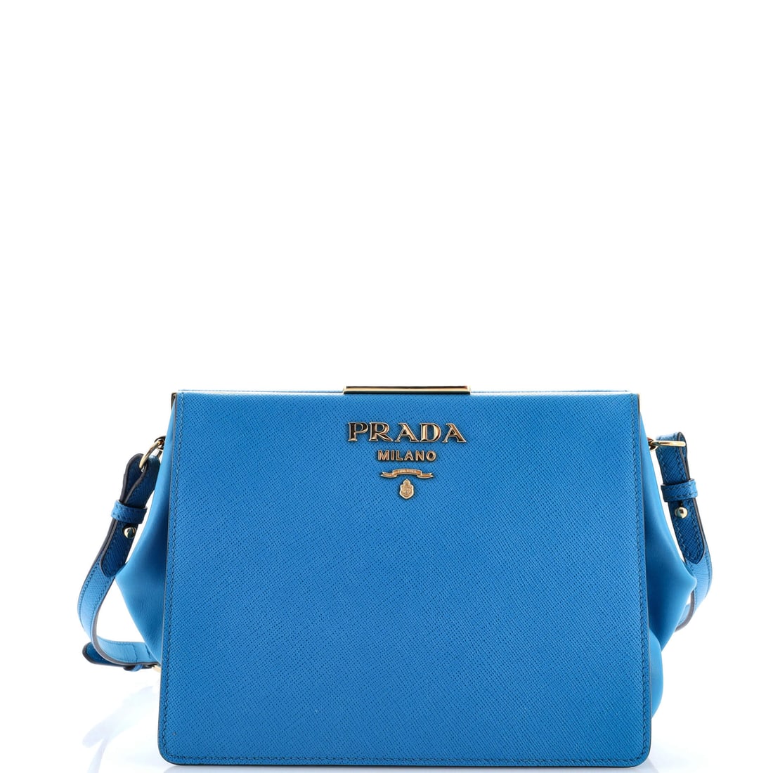 Prada Light Frame Shoulder Bag Saffiano Leather Small: Clean lines, confident presence -- the Saffiano Leather Prada Light Frame Shoulder Bag is ready when you are. Presented in size Small, rendered in Saffiano Leather. As at home on a Tuesday as it is on