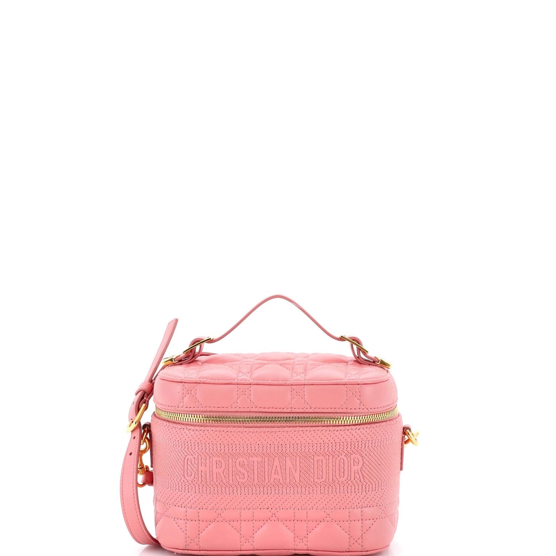 Christian Dior DiorTravel Convertible Vanity Case Cannage Quilt Lambskin Small: Some designs are not invented but revealed, refined over decades; this Cannage Quilt Lambskin Christian Dior DiorTravel Convertible Vanity Case belongs to that rare tradition. Presented in size Small,