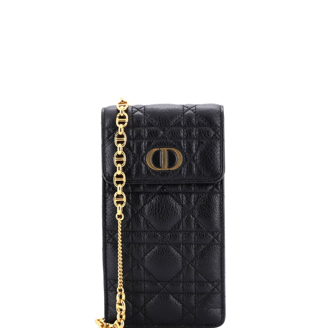Christian Dior Caro Phone Holder with Chain Cannage Quilt Calfskin: Rooted in the design language that has defined Christian Dior for generations, this Cannage Quilt Calfskin Caro Phone Holder with Chain is unmistakably itself. rendered in Cannage Quilt Calfskin. It a