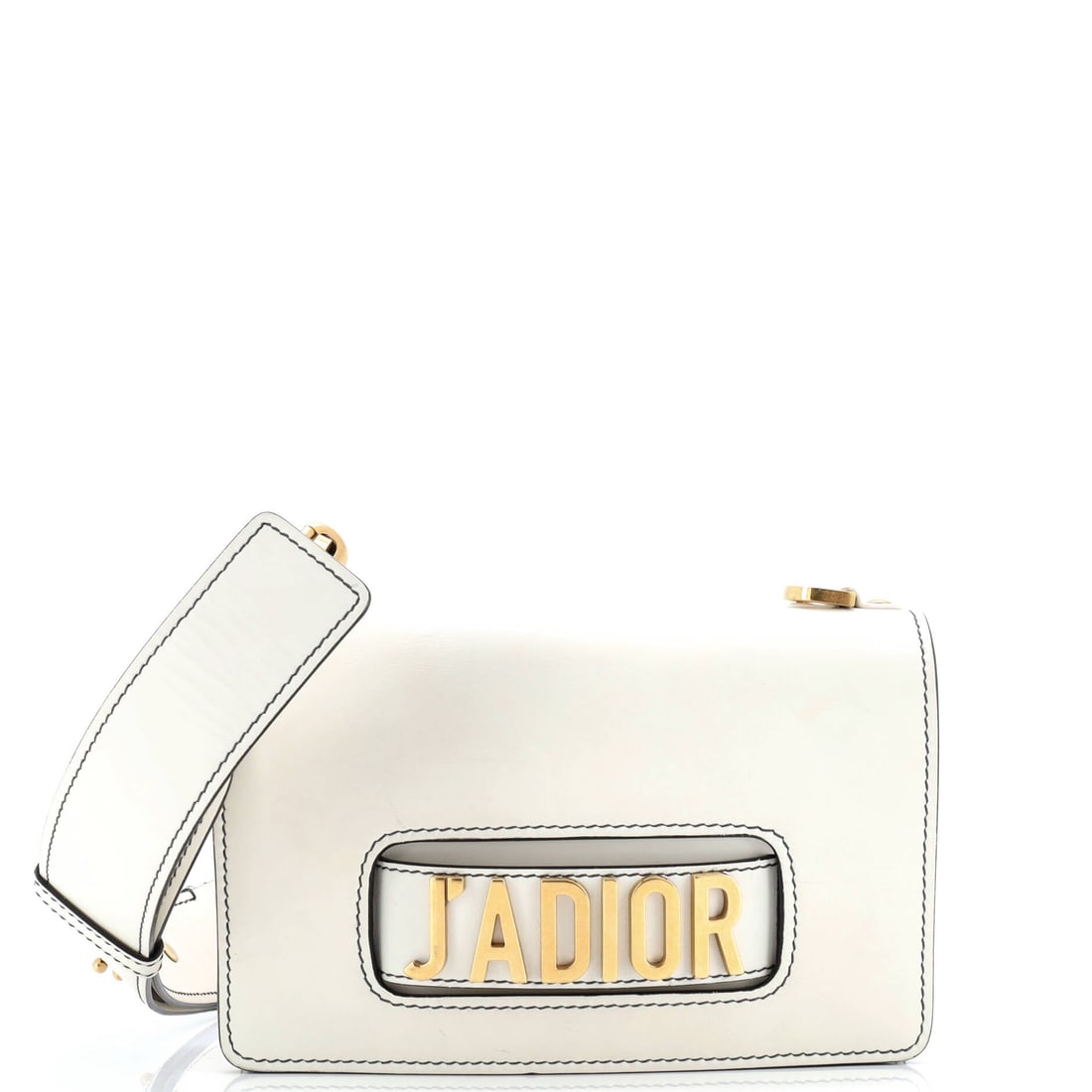 Christian Dior J'Adior Flap Bag with Strap Leather Medium: The quiet confidence of Christian Dior craftsmanship is unmistakable in this Leather J'Adior Flap Bag with Strap. Presented in size Medium, rendered in Leather. Perfectly at home in a world of curated