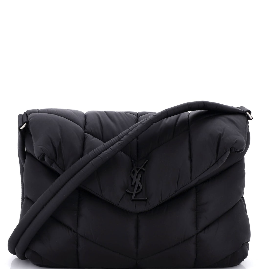 Saint Laurent Loulou Puffer Messenger Bag, Quilted Econyl: What sets a maison apart is consistency over decades, and the Saint Laurent Loulou Puffer Messenger Bag in Quilted Econyl reads as proof on that point. A companion for those fluent in restraint, offer