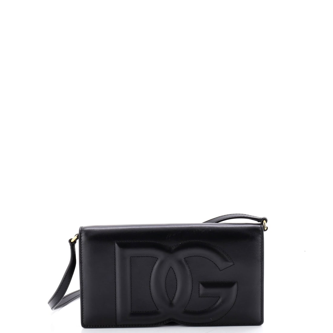 Dolce & Gabbana DG Logo Flap Shoulder Bag, Leather, Mini: There is no rush in objects of this caliber; the Dolce & Gabbana DG Logo Flap Shoulder Bag in Leather (Mini) arrives finished and stays that way. It travels easily between board meetings and Rive Droi