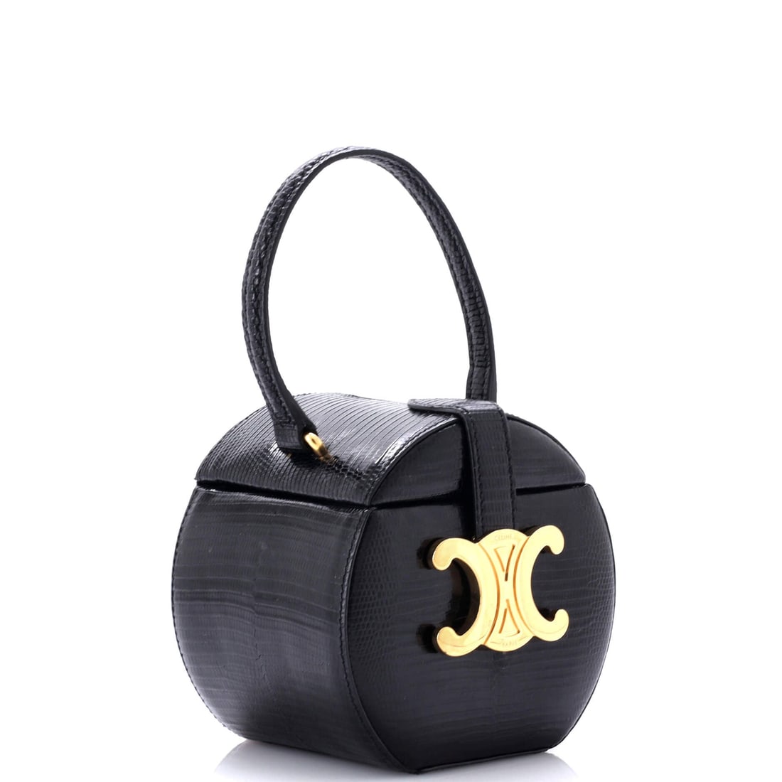 Celine Round Box Bag, Lizard - 2