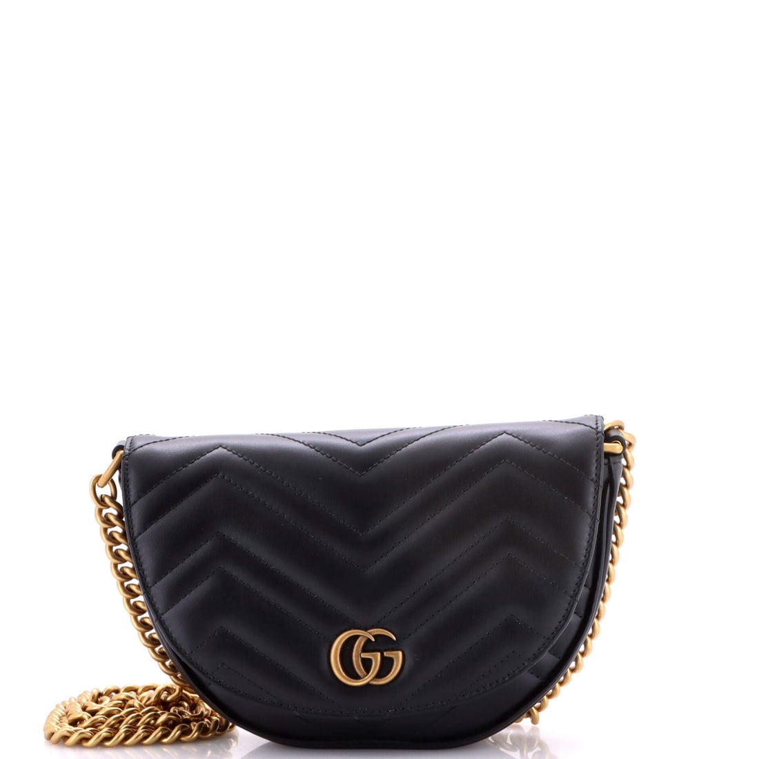 Gucci GG Marmont Half Moon Flap Crossbody Bag, Matelasse Leather, Mini: Designed for real days and good ones too, the Gucci GG Marmont Half Moon Flap Crossbody Bag in Matelasse Leather (Mini) is luxury you actually use. Made for a life lived beautifully, not busily. Durab
