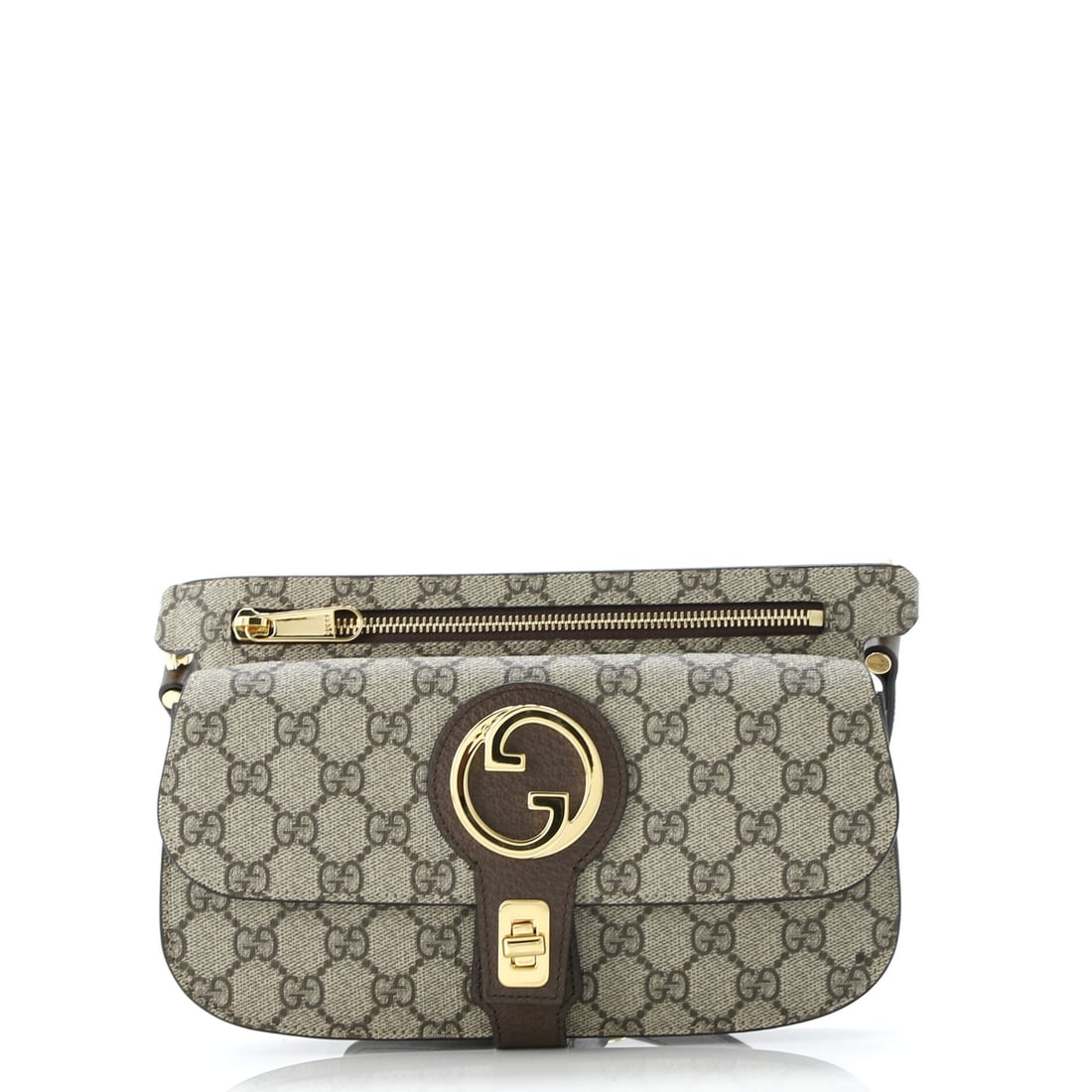 Gucci Blondie Flap Pocket Belt Bag, GG Coated Canvas: Restraint is its own form of confidence, and the Gucci Blondie Flap Pocket Belt Bag in GG Coated Canvas embodies it without lifting a brow. It belongs to a wardrobe edited by intention rather than imp