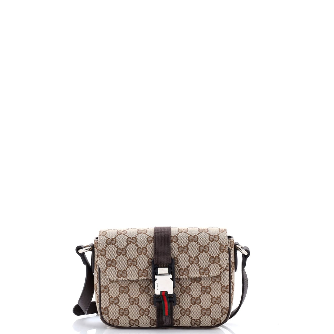 Gucci Buckle Flap Crossbody Bag, GG Canvas, Mini (1 of 6)