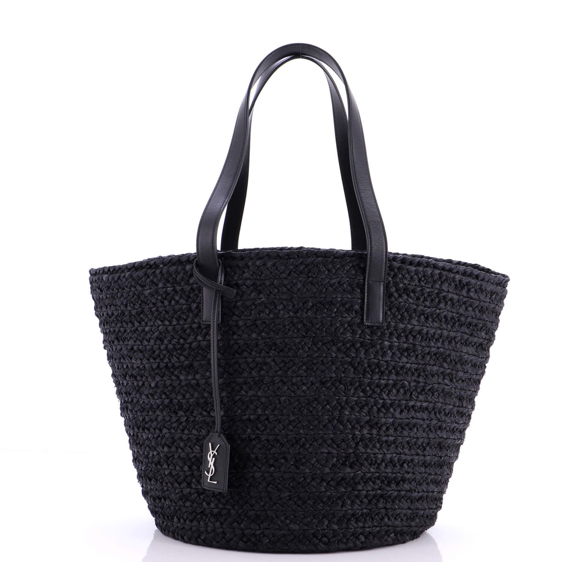 Saint Laurent Panier Basket Shopper, Raffia, Medium: Composed in proportions that flatter and finishes that hold up, the Saint Laurent Panier Basket Shopper in Raffia (Medium) is everyday luxury done correctly. Perfect from brunch to boardroom. Crafted 
