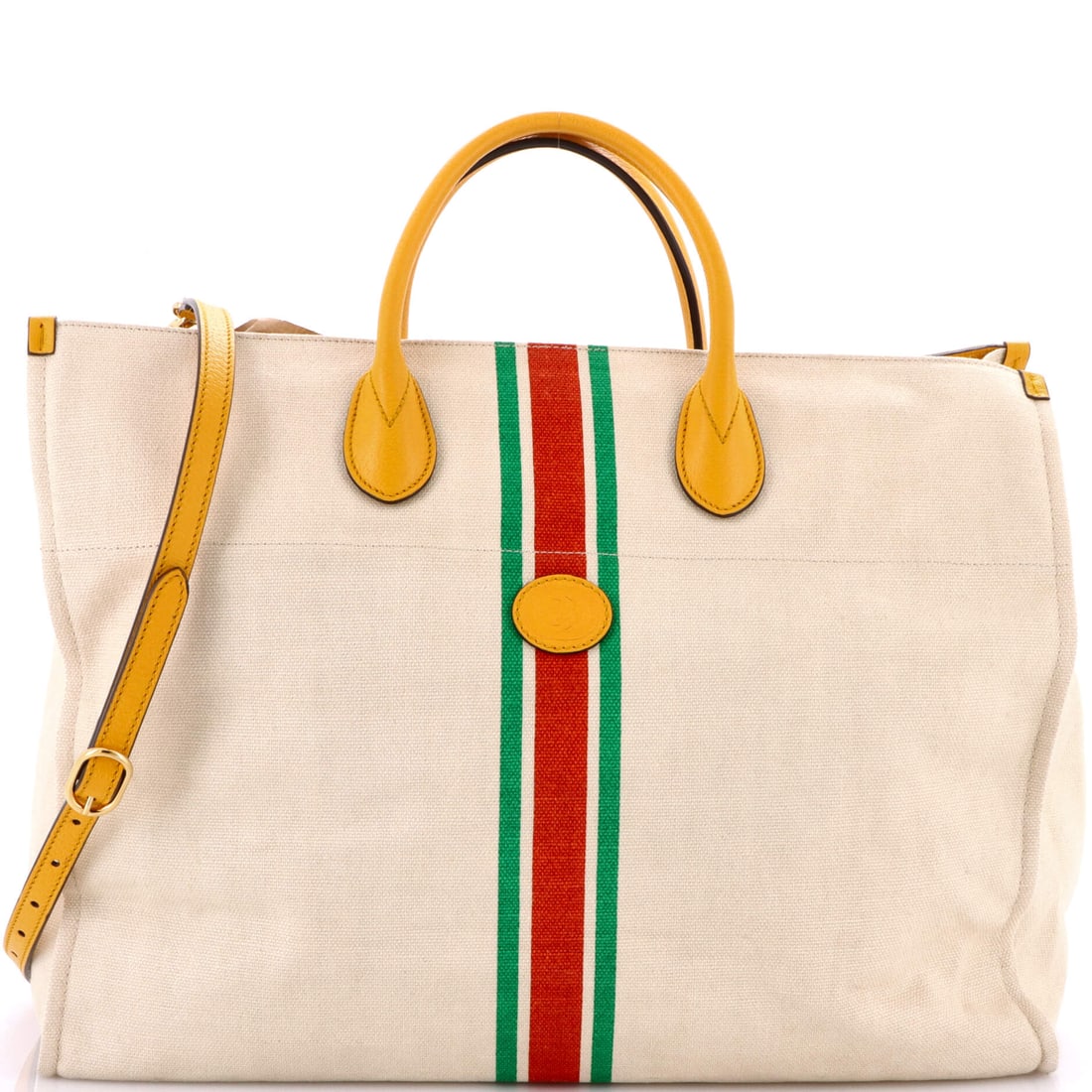 Gucci Foldable Web Tote, Canvas with Leather, Large (1 of 6)