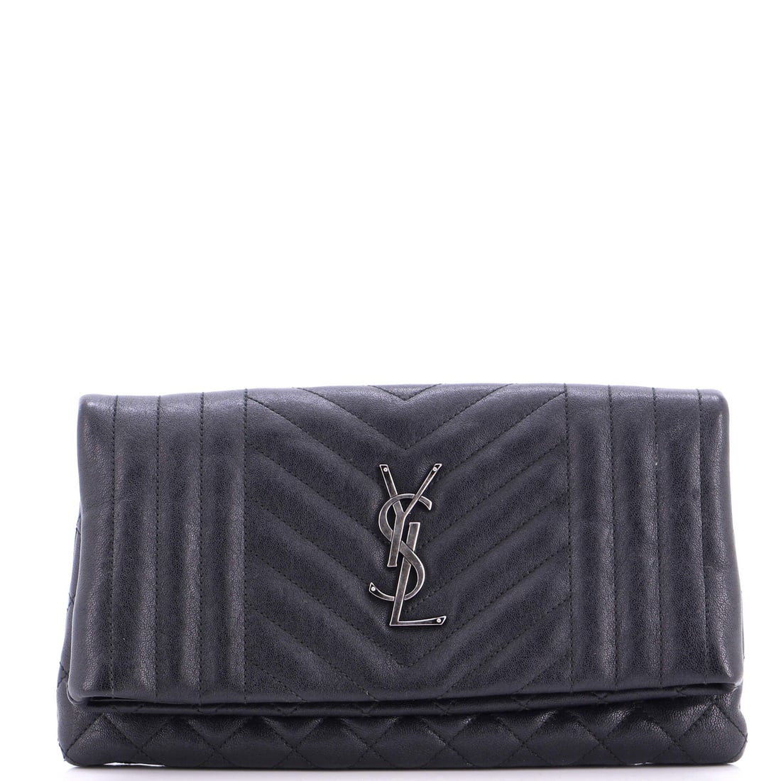 Saint Laurent Classic Monogram Fold Over Clutch, Mixed Matelasse Leather: There is something cinematic in stillness, and the Saint Laurent Classic Monogram Fold Over Clutch in Mixed Matelasse Leather understands the camera does not need to move. Crafted for those who savor 