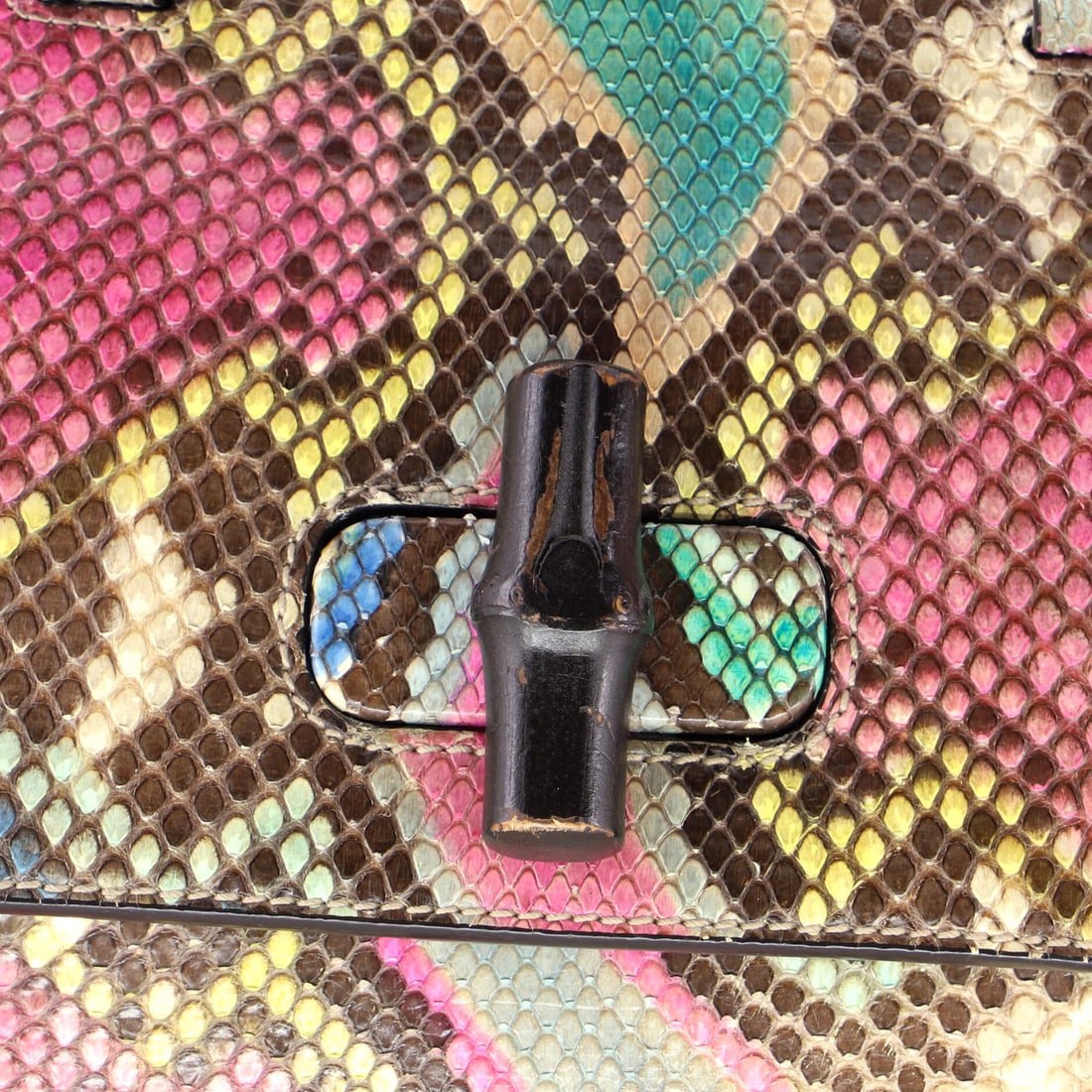 Gucci Bamboo Daily Top Handle Bag, Python, Medium - 6