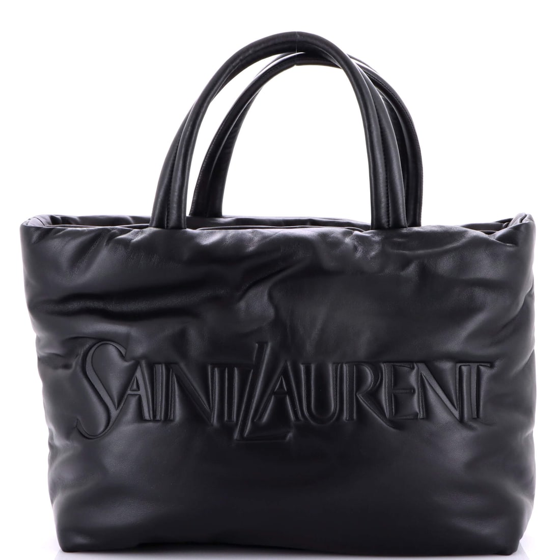 Saint Laurent Debossed Logo Tote Padded Leather (17"W x 12.5"H x 4"D) (1 of 7)