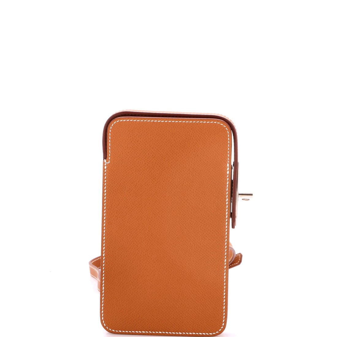 Hermes Hac a Box Phone Case Epsom (4"W x 7"H x 1"D): The Hermes Hac a Box Phone Case in Epsom offers the silhouette at a scale built for serious wardrobe rotation. Epsom is the finely embossed, structured calfskin Hermes uses for pieces meant to hold th