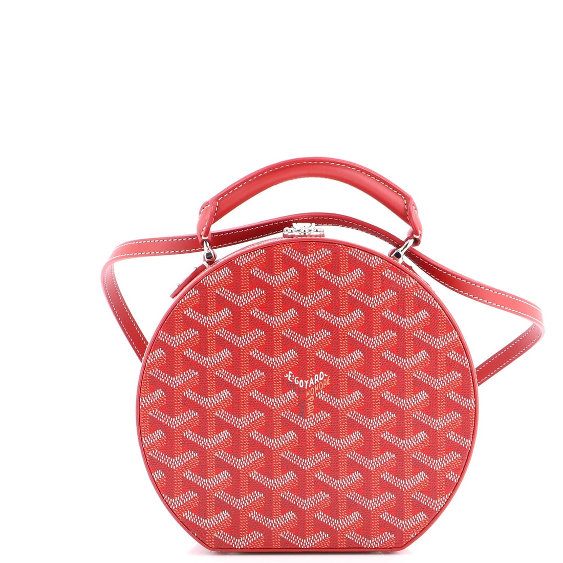Goyard Alto Hatbox Bag Coated Canvas (6"W x 6"H x 3"D): The Goyard Alto Hatbox Bag in Coated Canvas is the model a wardrobe acquires after the obvious classics are already in place. Coated Canvas is among the more deliberate reads in the Goyard material ca