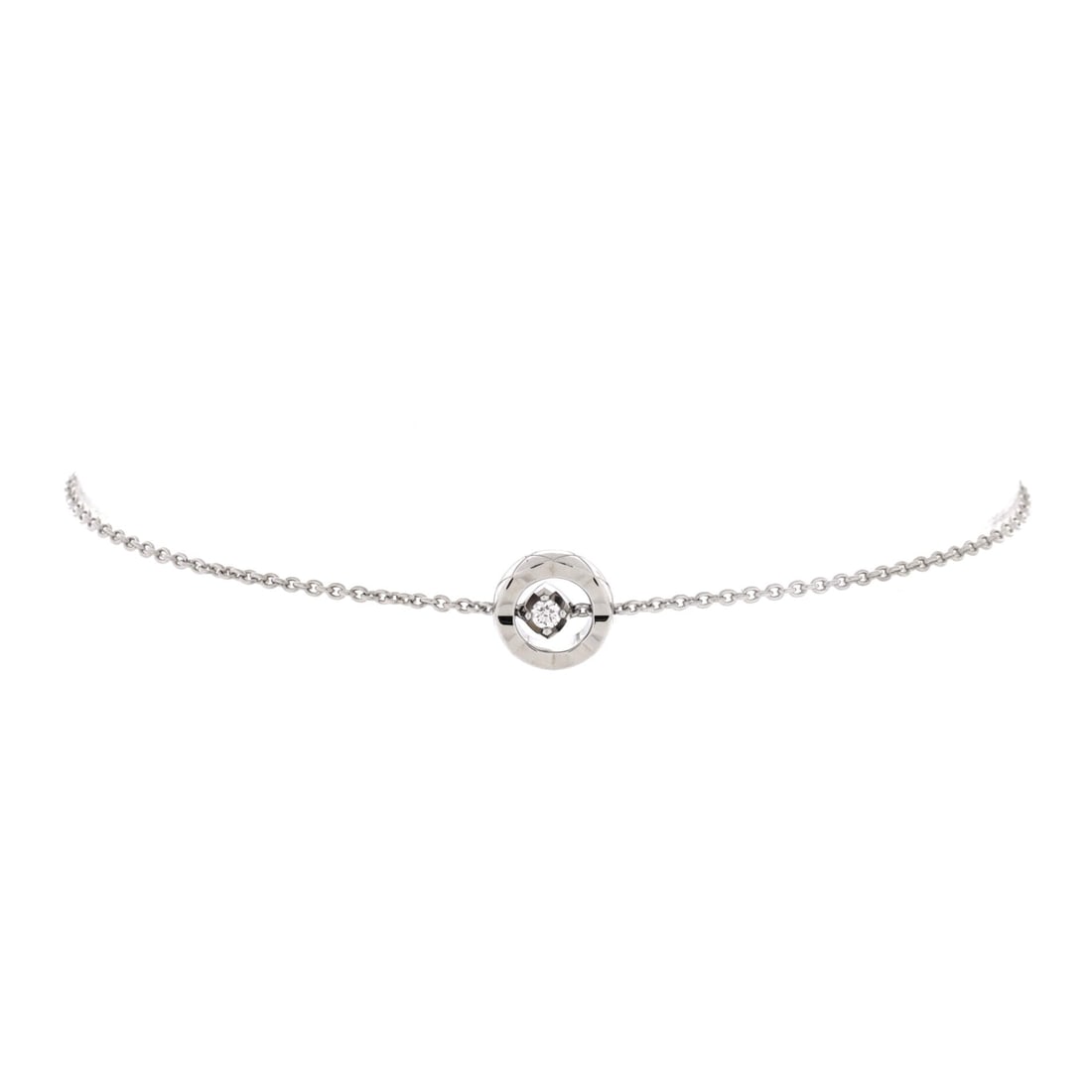 Chanel Coco Crush Letters Bracelet 18K White Gold with Diamond (Circumference 6.75 in) (1 of 3)