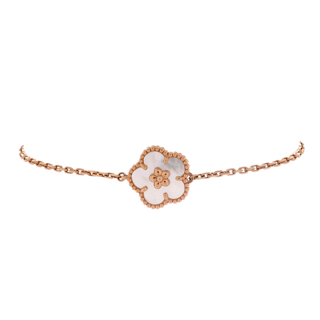 Van Cleef & Arpels Lucky Spring Plum Blossom Bracelet 18K Rose Gold and Mother of Pearl (1 of 3)