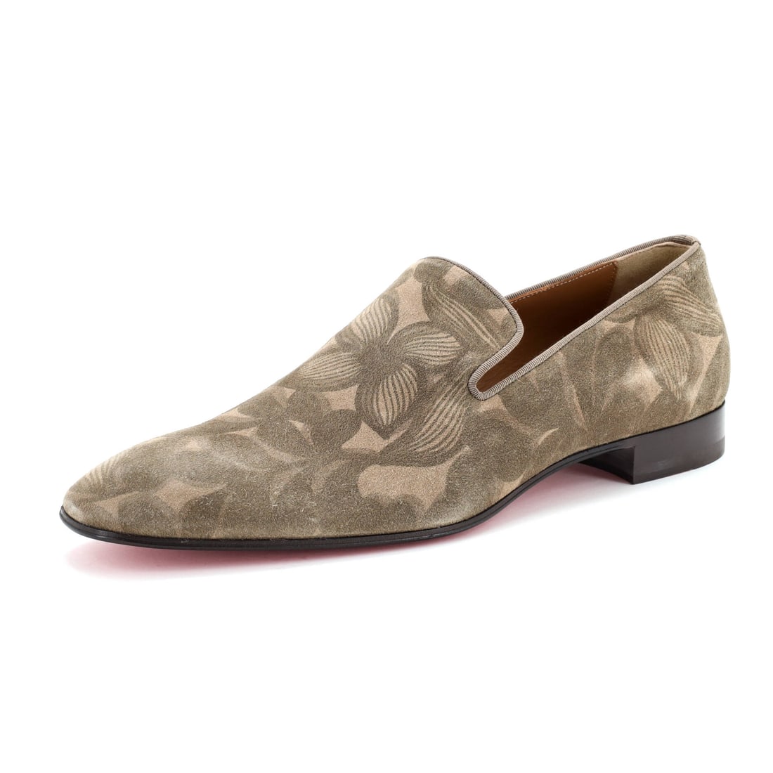 Christian Louboutin Men's Dandelion Loafers Printed Suede (US(M) 10 | IT 43): The Christian Louboutin Men's Dandelion Loafers in Printed Suede reads cleanly as a Christian Louboutin shoe from across the room - the cut, the angle of the heel, the proportion of the upper. Few mat